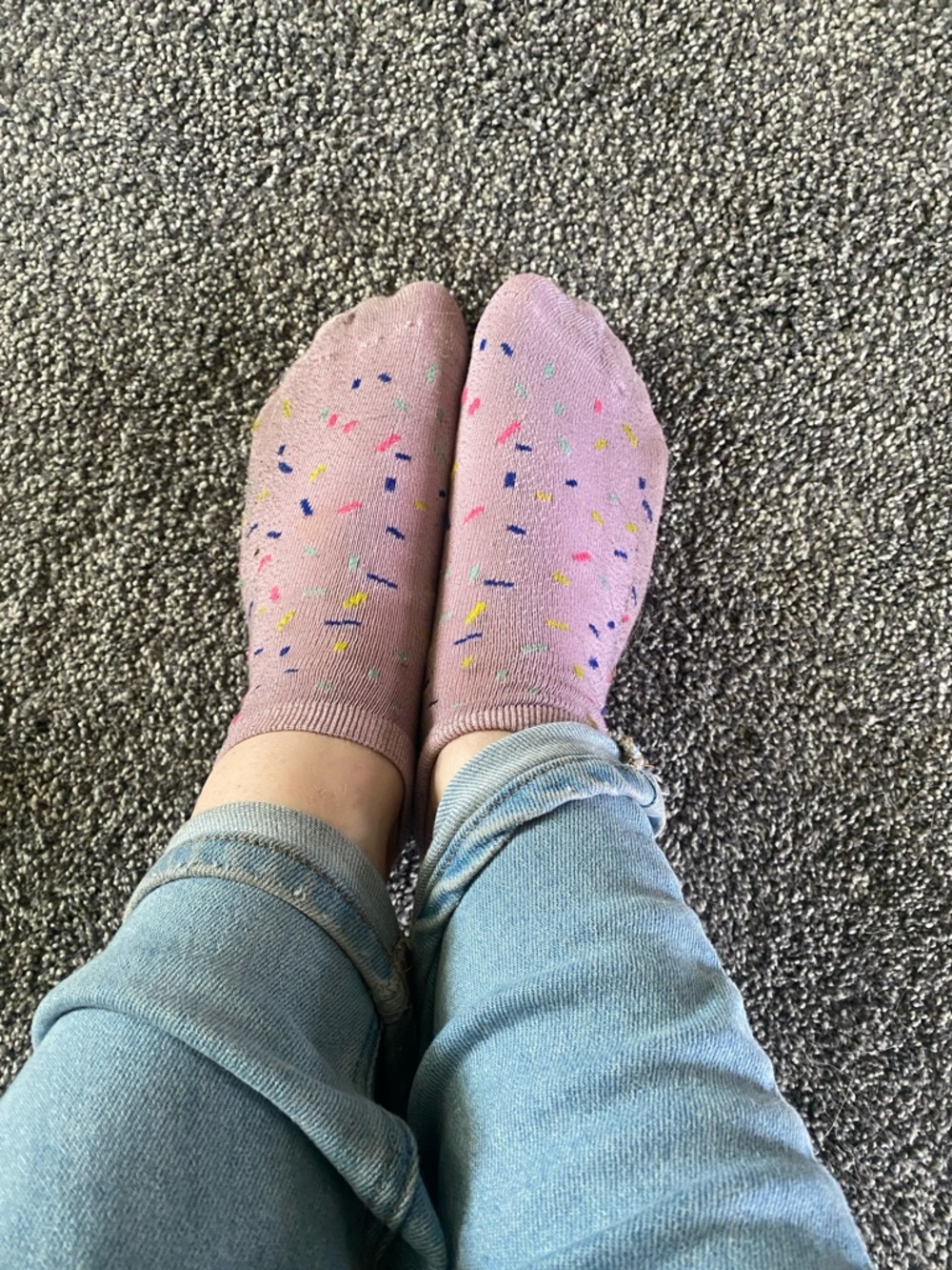 Pink sprinkle athletic socks